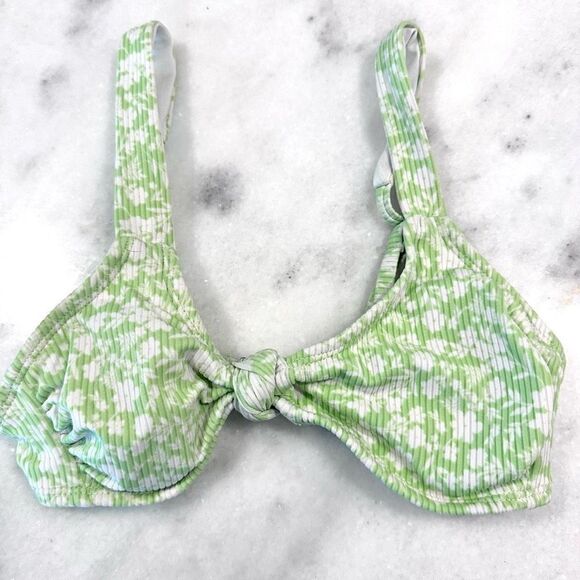 Xhilaration Women's Triangle Bikini Top Bundle Set Cute Pattern Green Blue XS - Picture 2 of 6